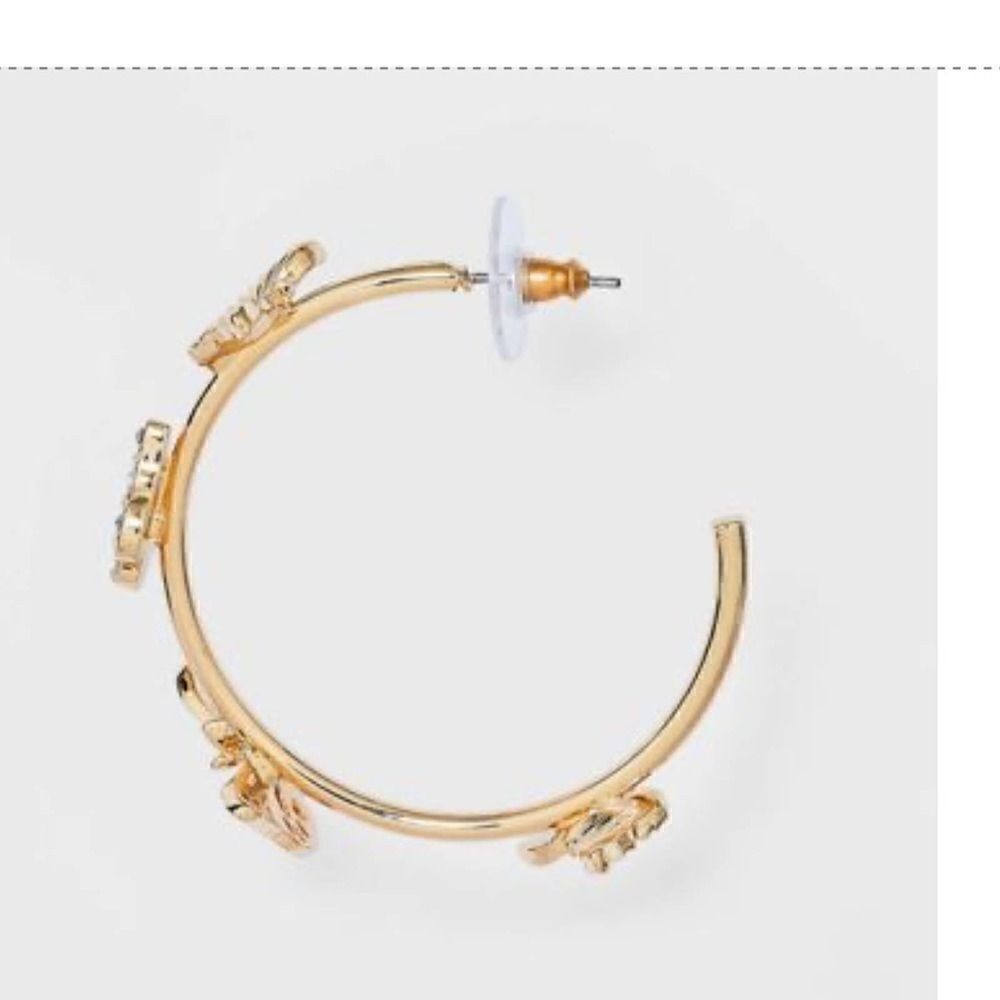 SUGARFIX by BaubleBar Crystal Wings Butterfly Hoop Earrings - Gold - Picture 2 of 5